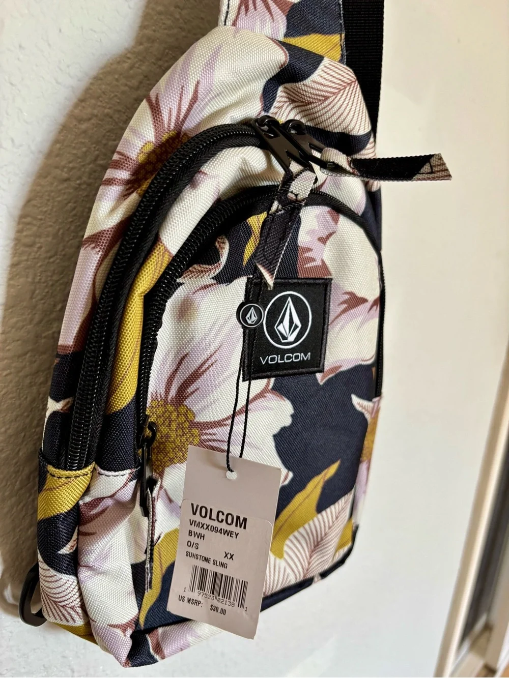 Volcom Sunstone Sling Crossbody Bag - Navy, Pink, Yellow - Picture 2 of 4